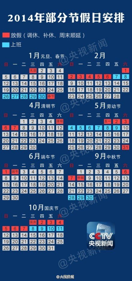 2014年清明節(jié)放假安排：4月5日起連休3天