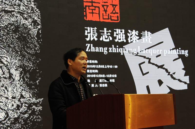 太倉民革黨員張志強“漆語江南”漆畫展在廈門開幕